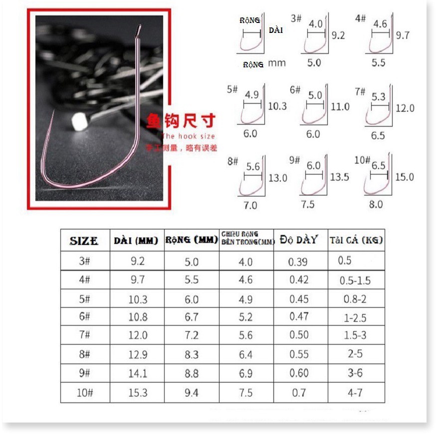 Lưỡi Câu Không Ngạnh Cacborn Ti Tan HUANSHENG Nhật Bản - DIHOSO FISHING LKN06 chuyên câu đơn, câu đài...