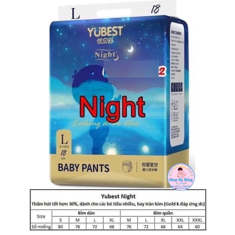 ♻Tã/Bỉm♻️Yubest angel,Yubest gold,Yubest night, Tã Dán/Quần đủ Size S90-M84-L78-XL72-XXL66