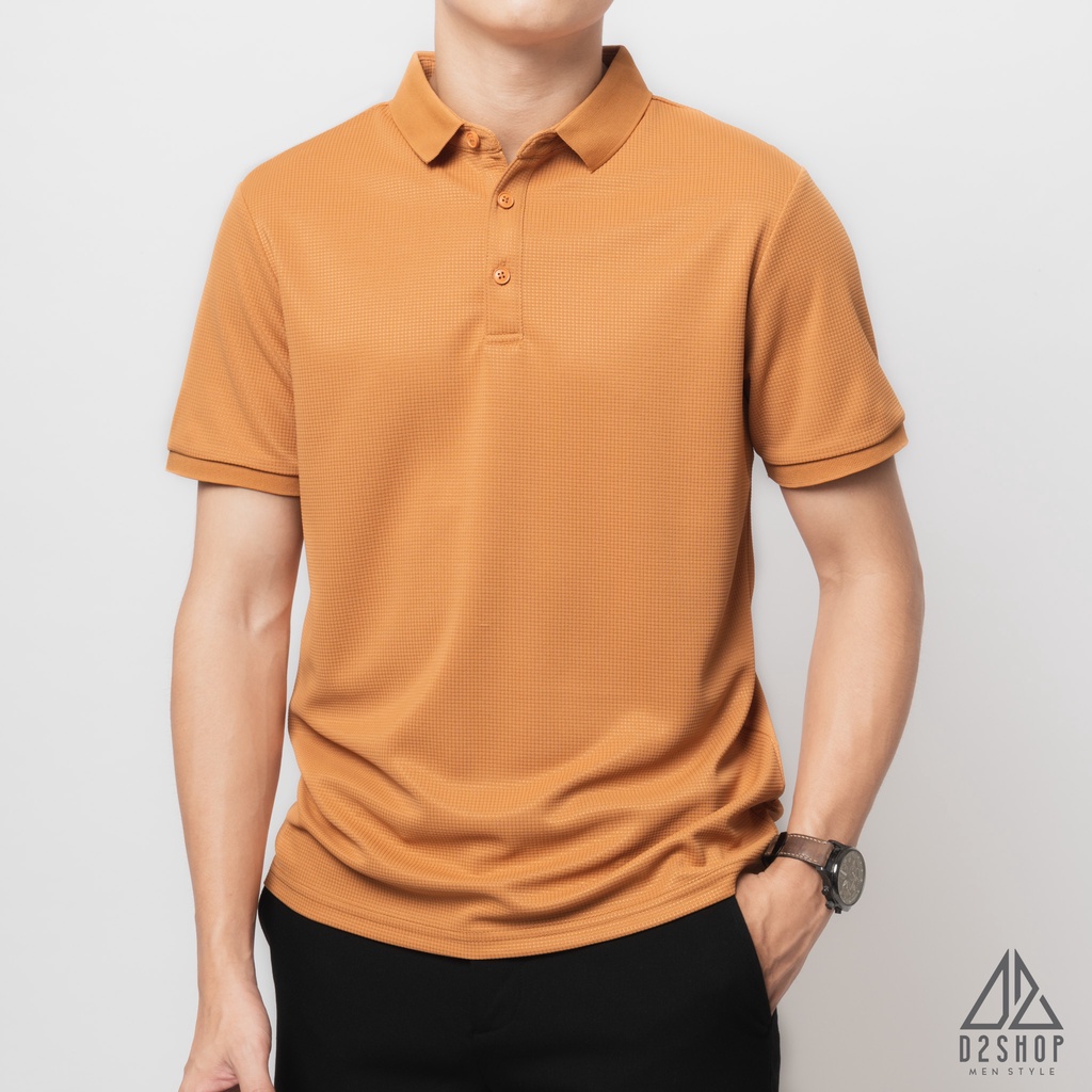 Áo thun polo nam D2shop, áo polo nam dệt kim, màu bò [B-3570]