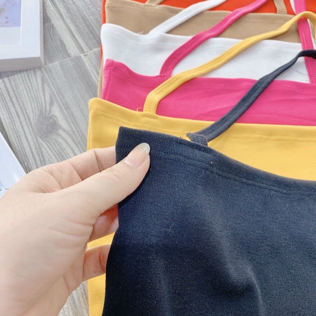 Áo croptop 1 dây lệch vai chất thun borip