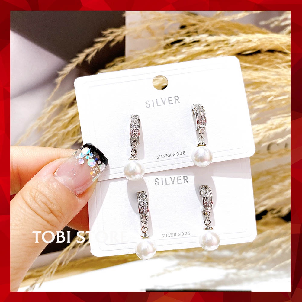 Không đen gỉ - Khuyên tai bạc thật s925 hàng xưởng siêu đẹp giá tốt KB24