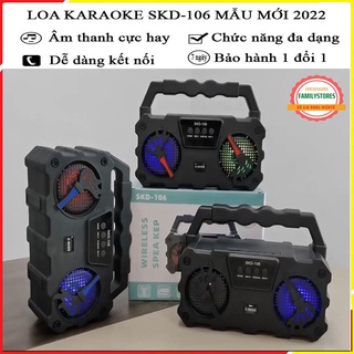 Loa bluetooth karaoke loa du lịch mini cầm tay ksd 106 bass mạnh âm thanh lớn cực đỉnh bluetooth 5.1 mới