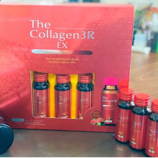 Nước uống đẹp da THE COLLAGEN 3R EX -  Hỗ trợ giúp da trắng sáng, ngăn ngừa lão hóa da (Hộp 10 chai x 50 ml)