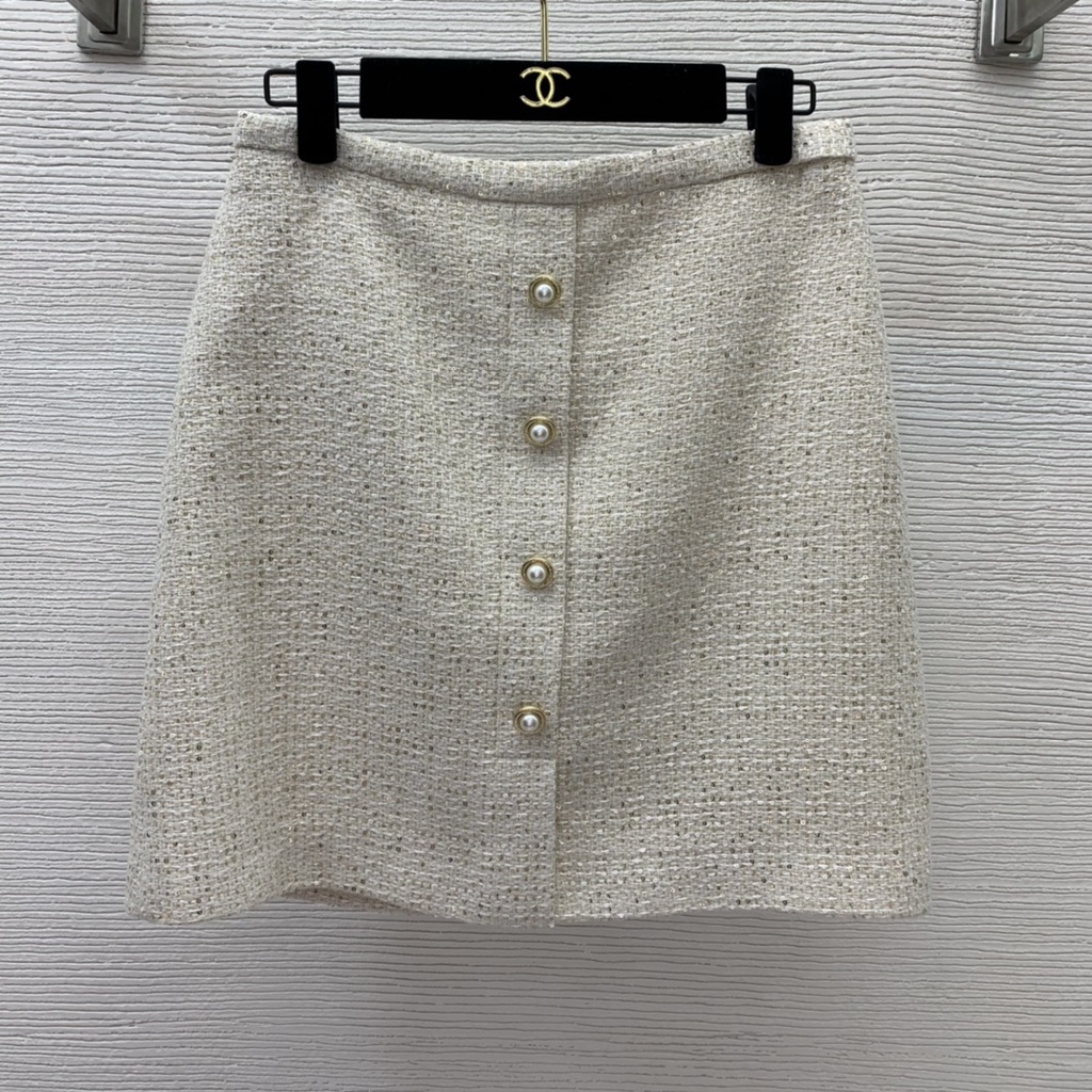 Bộ váy dạ tweed nữ thời trang Miu Miu kiểu dáng nữ tính, sang trọng