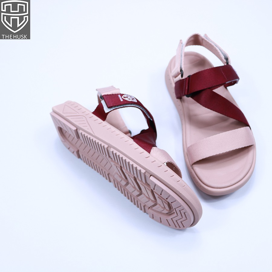 Giày Sandals Nữ HuuCuong &amp; TheHusk Quai Hồng Đỏ Đế Hồng - TH15