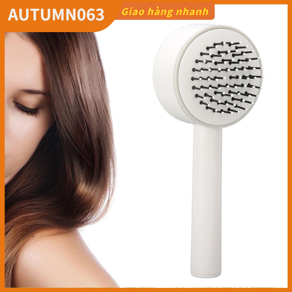 Lược đệm khí Bàn chải xoa bóp đệm khí cho phụ nữ tóc gỡ rối Công cụ tạo kiểu thẳng xoăn Màu trắng Autumn063