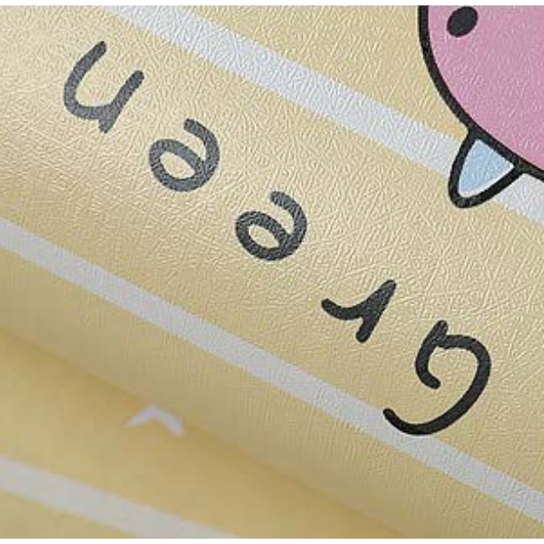 Decal giấy dán tường KHỦNG LONG GREEN VÀNG khổ 45cm keo sẵn