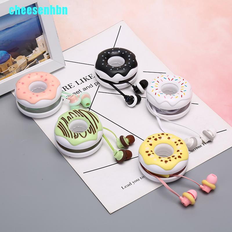 Tai Nghe Nhét Tai 3.5mm Hình Bánh Donut Dễ Thương