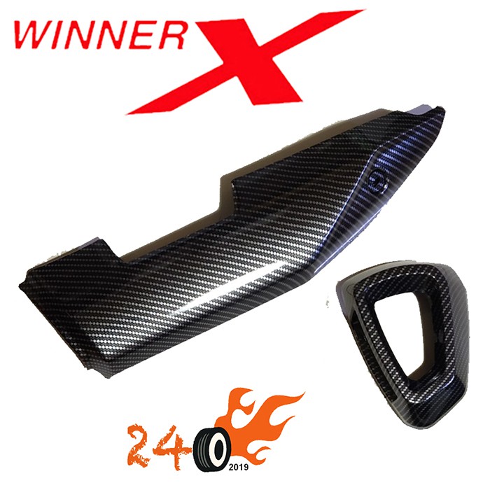 BỘ ỐP PÔ VÀ CHỤP PÔ XE WINNER X - SƠN CARBON ĐEN