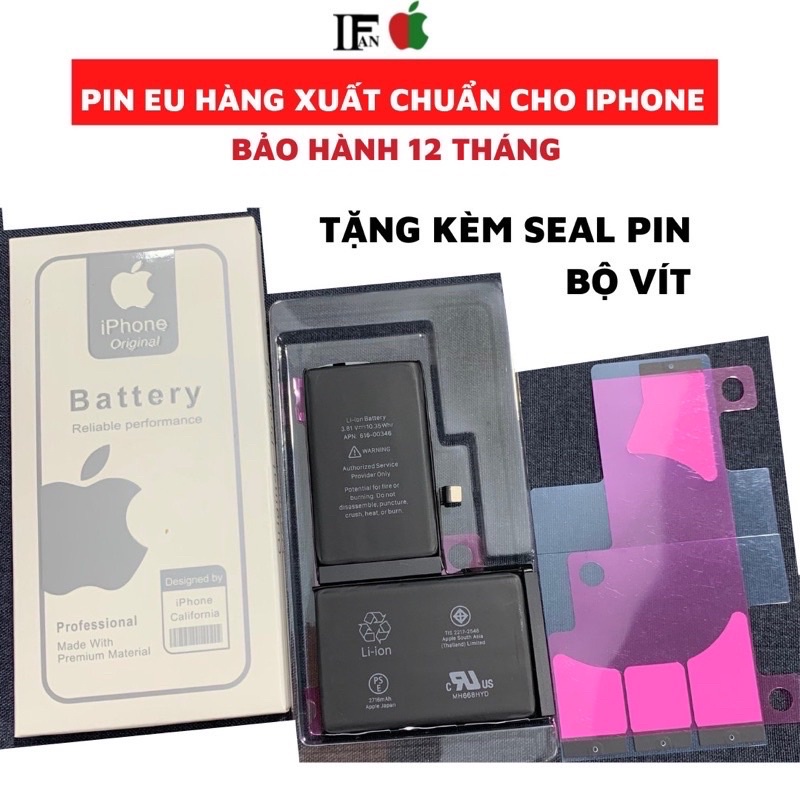 Pin Iphone EU Hàng Xuất 5S/5Se/6/6s/6P/6SP/7/7P/8/8P/X/Xr/Xs/XsMax/11/11Pro/11ProMax Tặng Kèm Bộ Vít