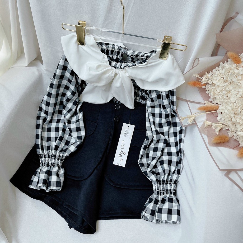 áo kiểu carro nhúm cổ sen xinh ảnh thật siêu xinh