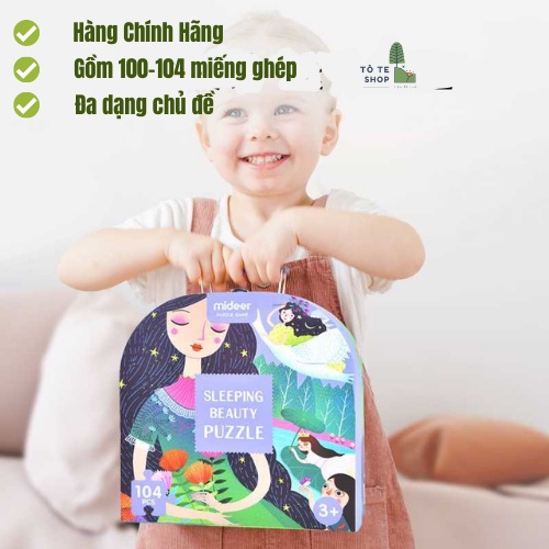 Vali Xếp Hình Mideer Nhiều chủ đề 100 miếng, Puzzle Mideer cho bé 3+, Ghép hình Vali Mideer