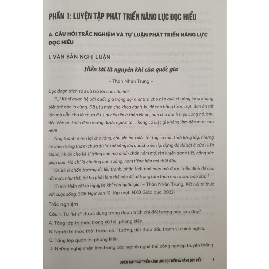 Sách - Luyện tập phát triển năng lực đọc hiểu và năng lực viết