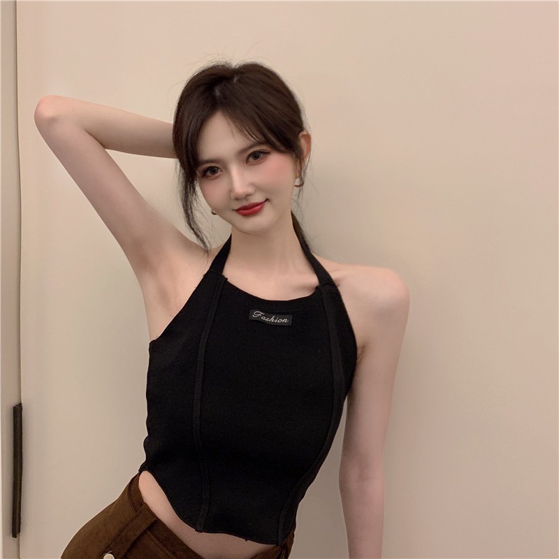 Áo hai dây ZHELIHANGFEI dáng ngắn ôm gợi cảm