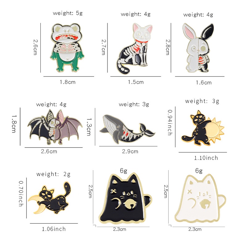 Ghim Cài Áo Hình Mèo Ma Quái Hoạt Hình Thời Trang Cho Nam Và Nữ