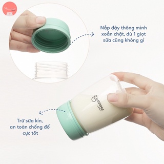 [Có sẵn] Bộ 3 bình đựng sữa 200ml nhựa PP (màu xanh) | PHANPY