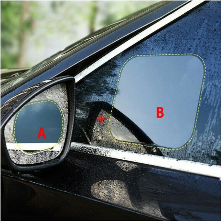 Set 4 miếng dán bảo vệ chống đọng sương mù chói thấm nước mưa cửa kiếng kính xe hơi ô tô cho Toyota Vios Innova Hyundai