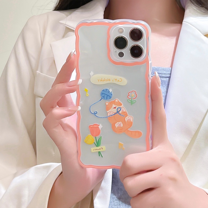 Ốp lưng iphone Ốp Điện Thoại Họa Tiết Mèo Hoạt Hình Dễ Thương Cho Iphone 13Pro 12 11 / 14pro / xr 6 / 7 / 8p-14 Dinuo case