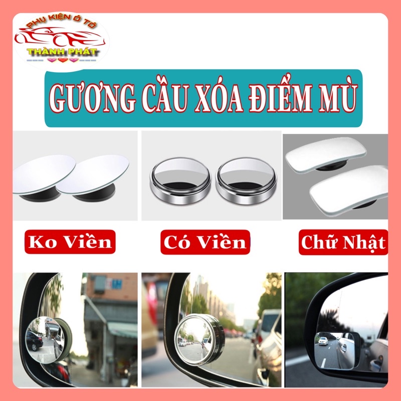 Bộ 2 Gương cầu lồi xóa điểm mù gắn kính hậu ô tô xe hơi xoay 360 độ - Gương cầu lồi chính hãng 3R