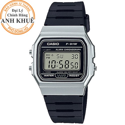Đồng hồ unisex dây nhựa Casio Anh Khuê F-91 F-91WM-7ADF
