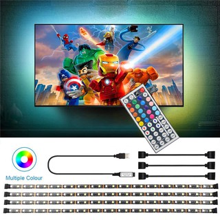 Dây đèn LED 5050 RGB USB trang trí\ nền TV 1 đến 4 dài 0.5m chống nước có điều khiển 44 nút