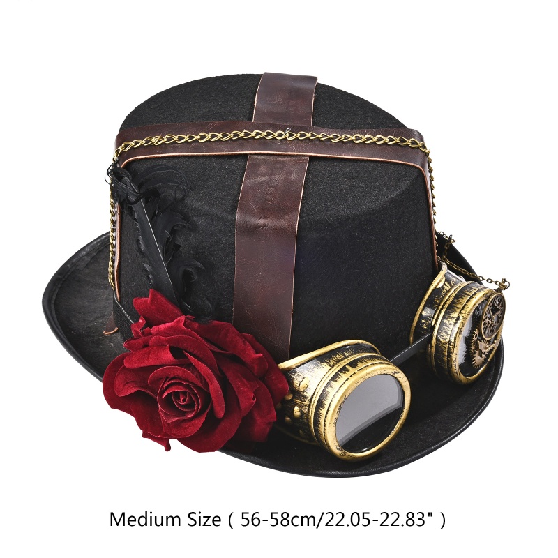 Mũ YOIOI Phong Cách Gothic Halloween Gay Jazz Kèm Kính Bảo Hộ Cho Nam