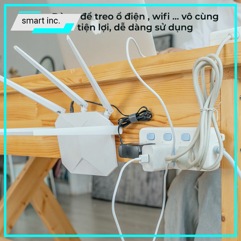 Móc Dán Treo Đồ Đỡ Ổ Cắm Điện Tranh Ảnh Cục Phát Wifi Miếng Dán Gắn Tường Đa Năng Siêu Dính Chắc Trong Suốt Chịu Lực