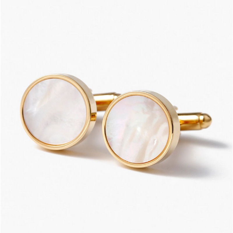 Khuy Măng Sét Hình Vỏ Sò Tròn Cao Cấp Dành Cho Nam