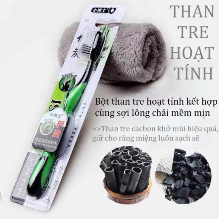 Hộp 30 Bàn chải đánh răng than tre ROSSI hoạt tính lông mềm chải sạch răng, khử mùi hôi miệng hiệu quả