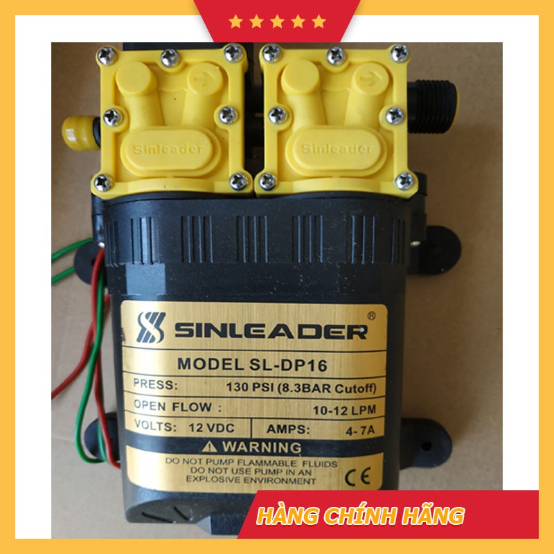 Máy bơm đôi tăng áp Sinleader mini 12v lõi đồng tặng kèm dây hút+lọc rác mini có phiếu bảo hành