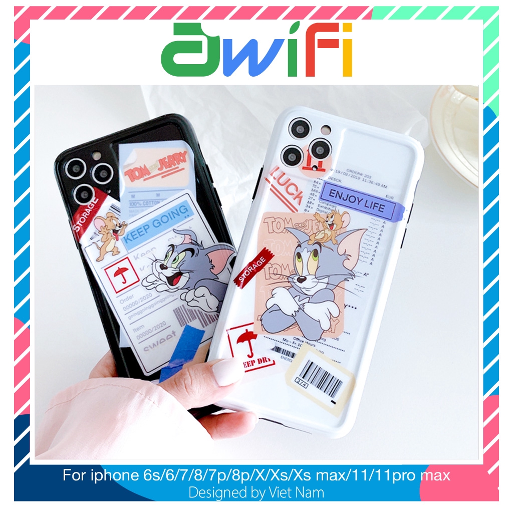 Ốp iphone - Ốp lưng imd new Tom và Jerry nhãn dán 6/6s/6splus/7/8/7plus/8plus/x/xs/xsmax/11/11promax - Awifi Case V4-3