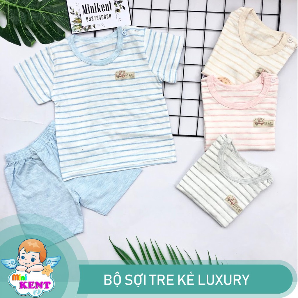 Bộ quần áo kẻ sợi tre Luxury cho bé trai, bé gái