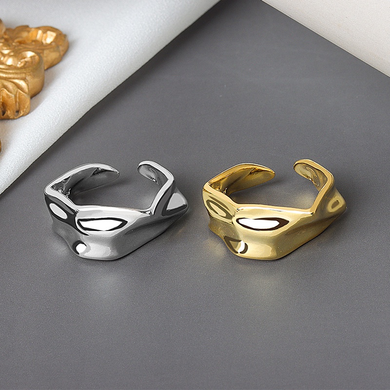 Nhẫn Màu Vàng / Bạc Phong Cách Gothic Đơn Giản Thời Trang Có Thể Điều Chỉnh Cho Nữ