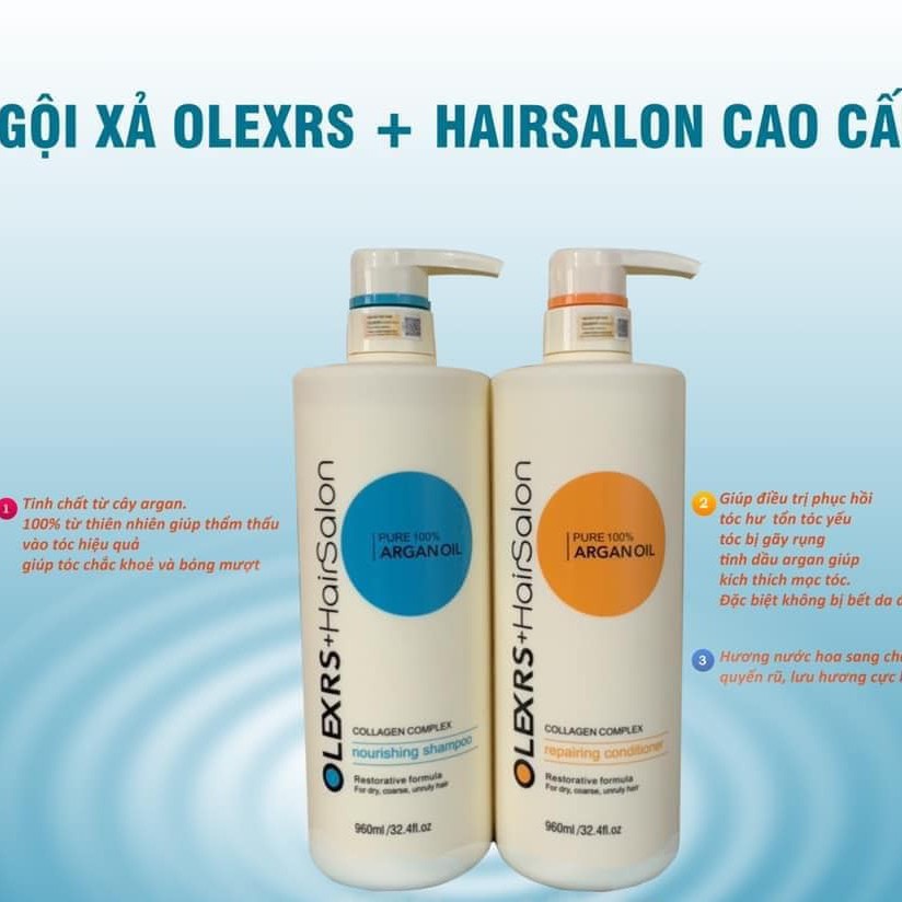 Gội xả cao cấp Olexrs Hair Salon Argan oil collagen