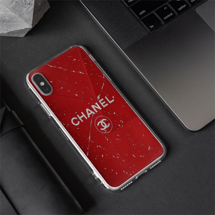 Ốp lưng logo CHANEL màu đỏ giọt nước trên kính cho Iphone 5 6 7 8 Plus 11 12 Pro Max X Xr SUPPOD00059