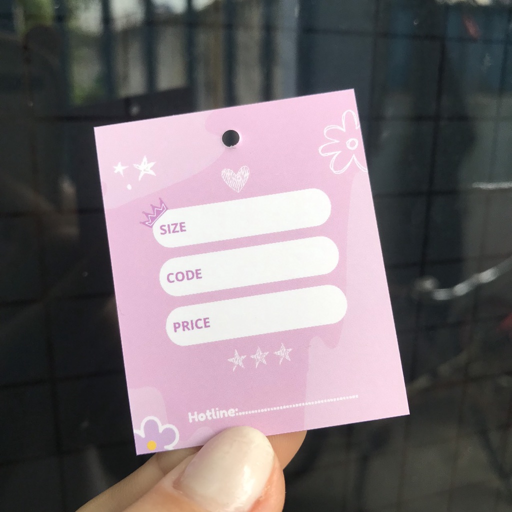 100 cái Tag Quần Áo, Mác Treo Quần Áo, Thẻ Treo Thời Trang nam, fashion baby, Size 4x5.4cm Có Đục Lỗ , Chất Liệu C300