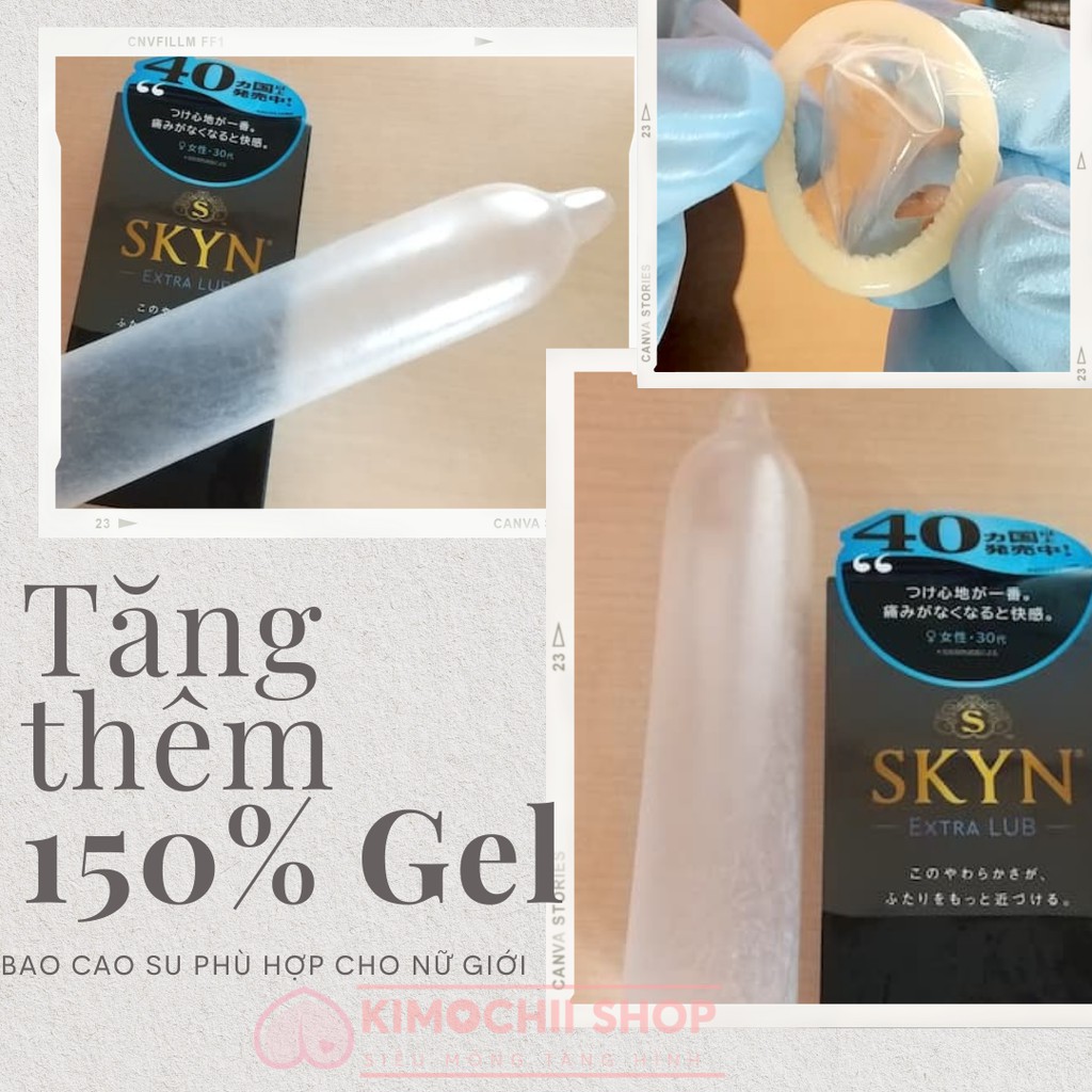 [Bao cao su nhiều Gel] 01 hộp bao cao su SKYN Extra Lub - hộp 10 chiếc - Bao cao su tốt cho nữ giới- SKYN chính hãng