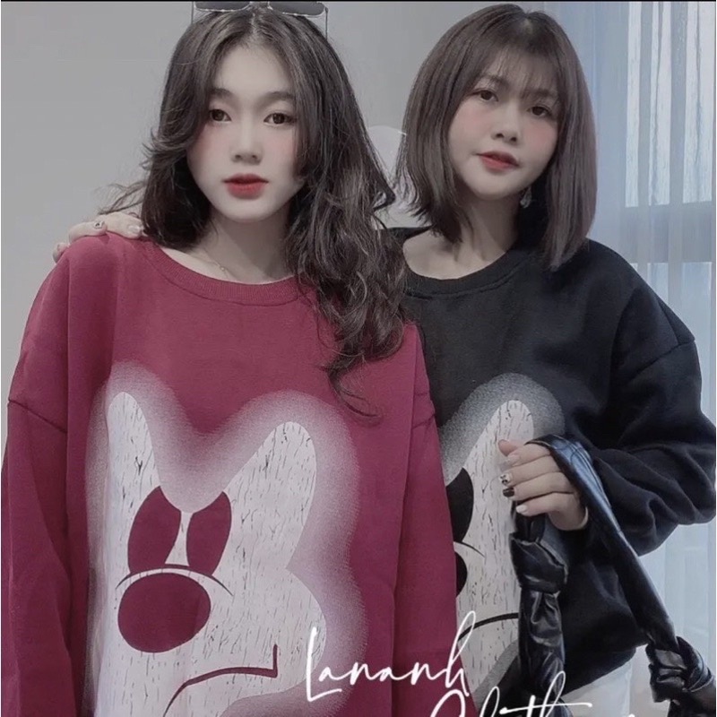 Áo Phông nữ in Hình Mickey,Áo Sweater mặc đôi siêu xinh
