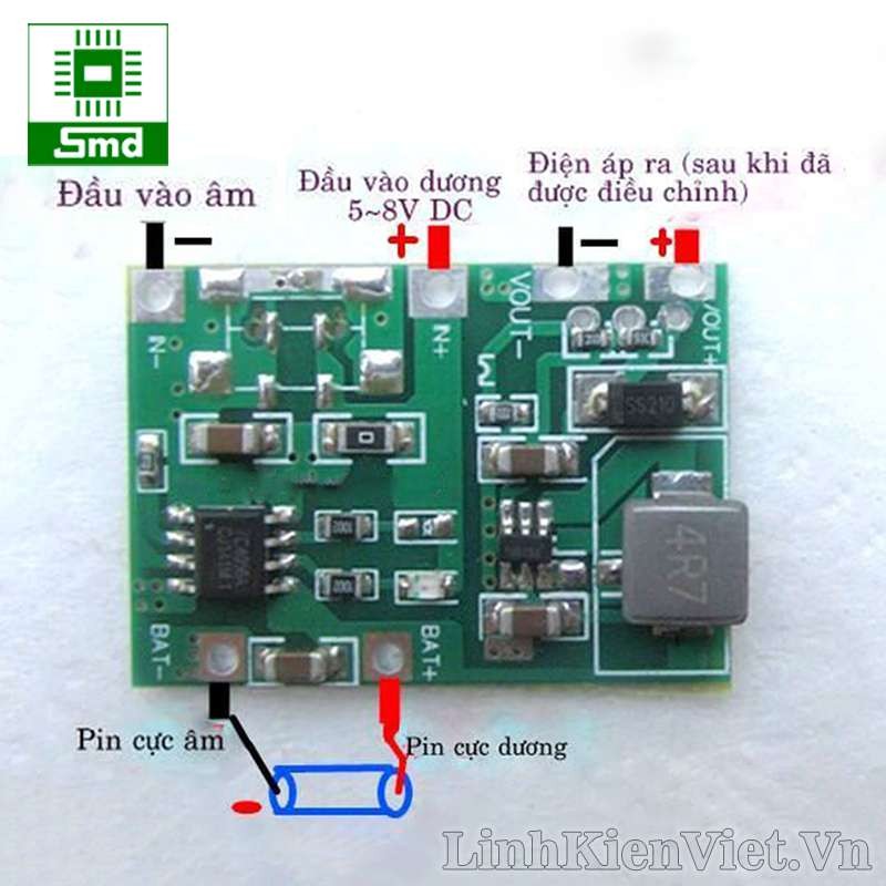 Module nguồn liên tục UPS J5019 Boost DC-DC output 4.3-27V dùng pin lithium