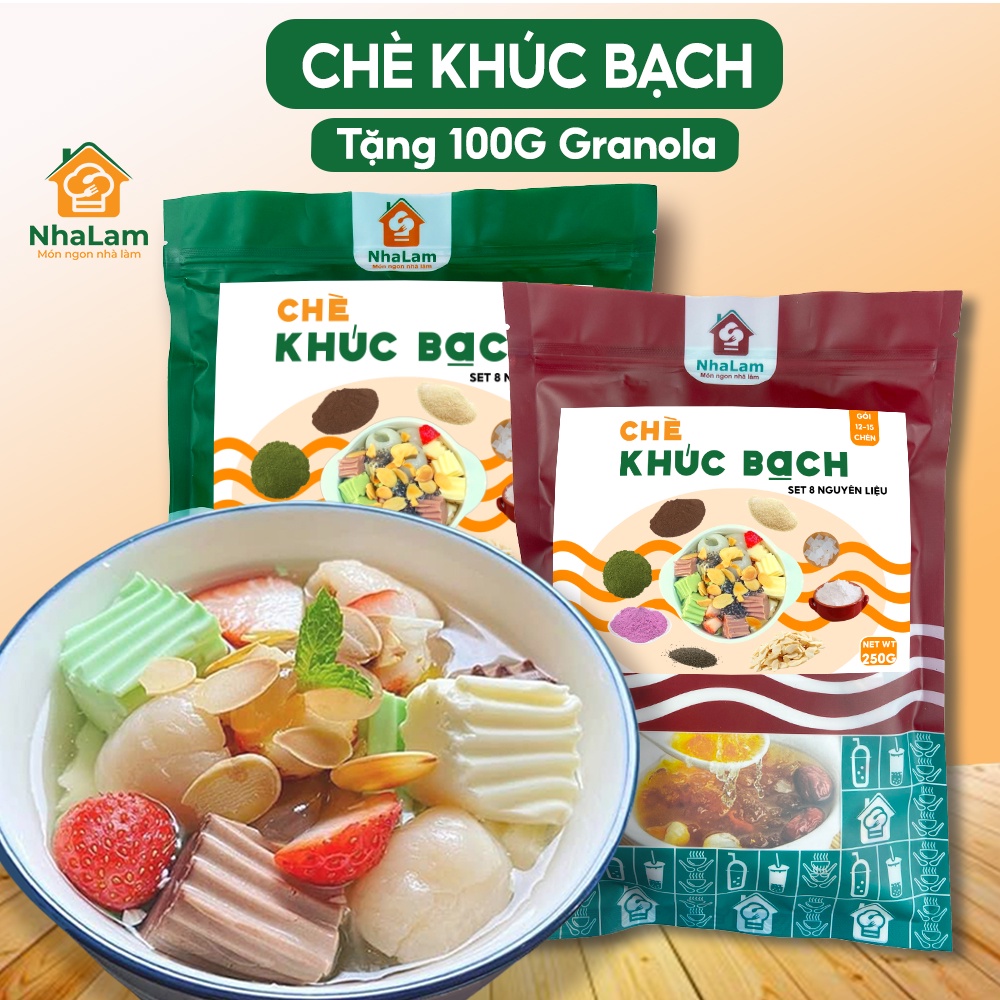 Chè Khúc Bạch Set Nguyên Liệu 15 Chén Thơm Ngon NHALAM FOOD (Kèm Công Thức)