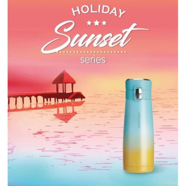 Bình Giữ Nhiệt Holiday Sunset I.d Tumbler Lock&amp;Lock 450ml, sẵn 2 màu xanh và trắng