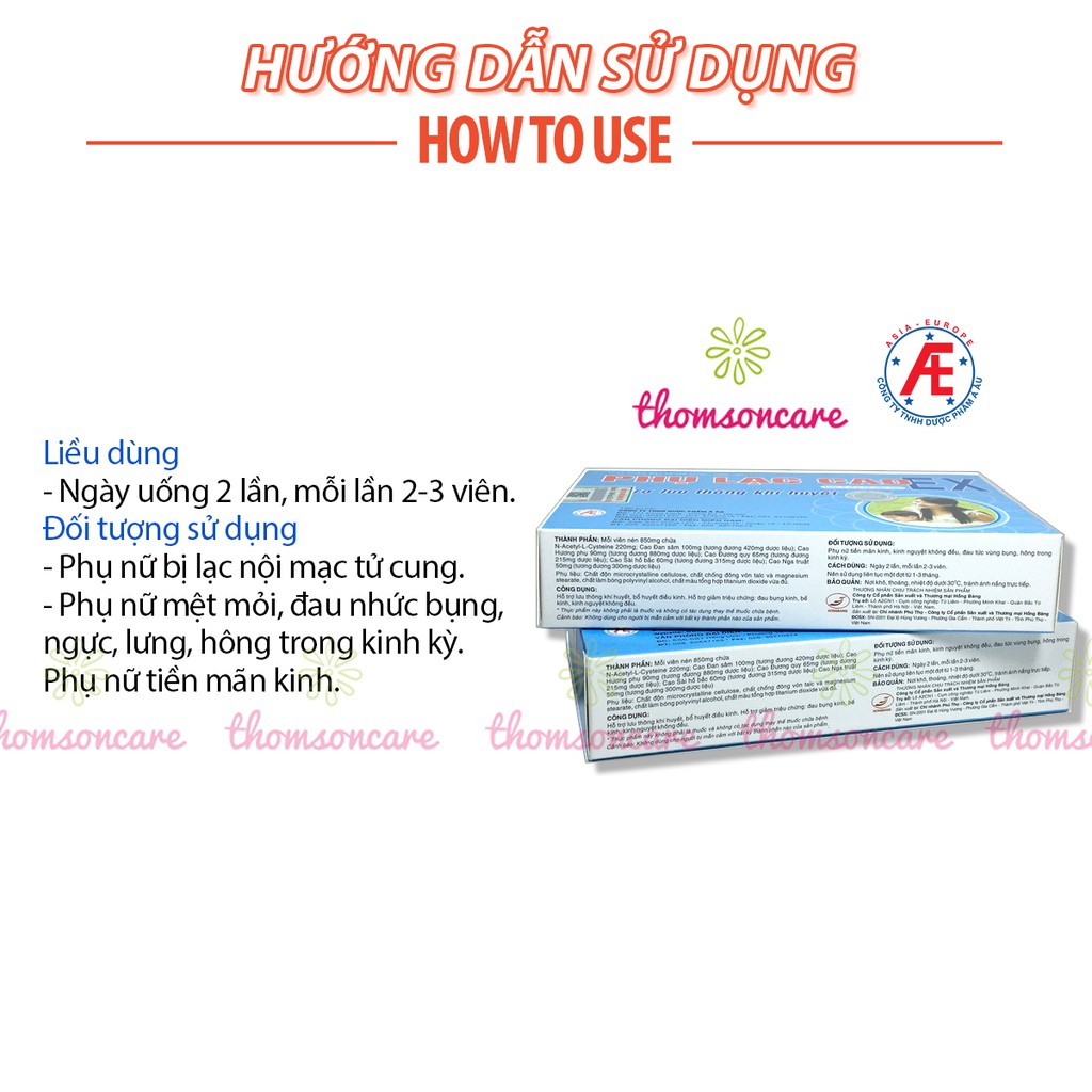 Phụ lạc cao Ex - Hỗ trợ Giảm đau bụng kinh, ổn định kinh nguyệt, điều kinh từ cao đan sâm và thảo dược