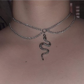 Dây chuyền choker hai lớp hình rắn cho nữ
