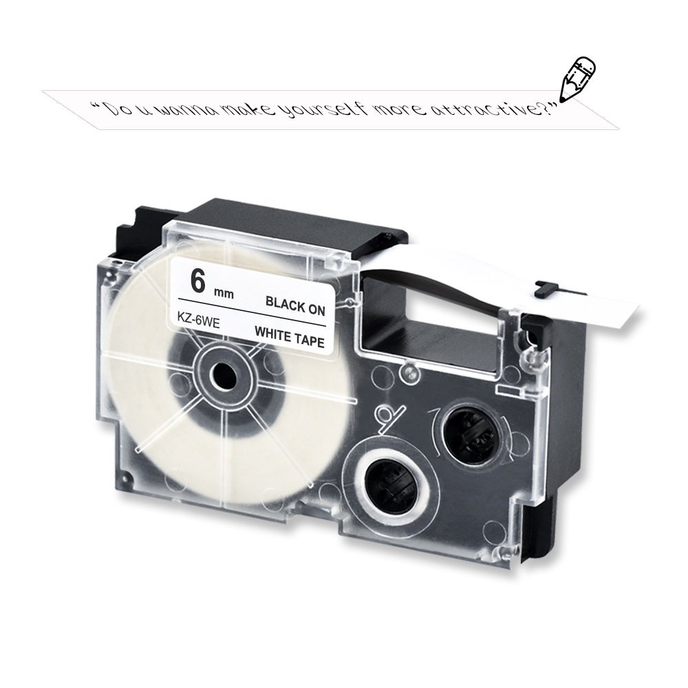 Băng Keo Dán Nhãn Casio XR-6WE 6mm 6Mmx8M xr6we KL-60 KL-120 KL-100 KL-820