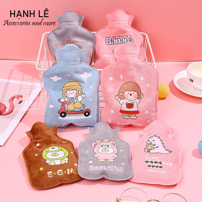Túi chườm nóng đau bụng kinh phủ lông nhung họa tiết hoạt hình lưu thông khí huyết chườm nóng chườm lạnh giảm sưng