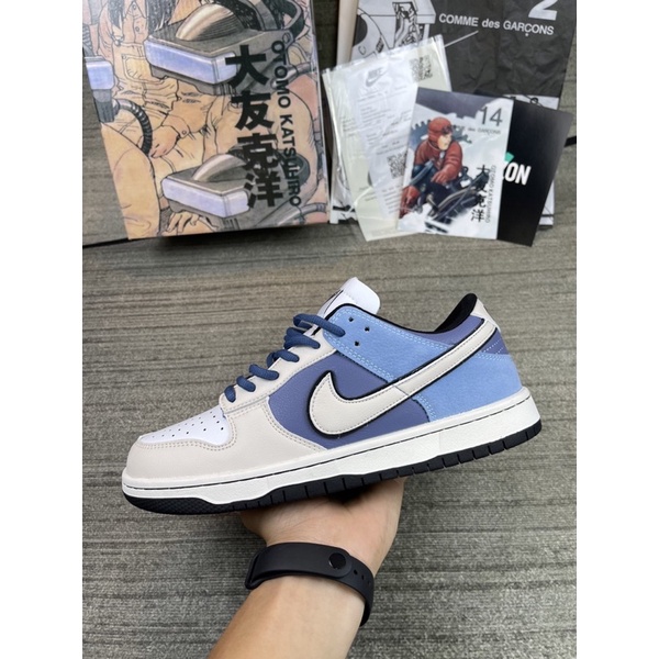 GIÀY SB LOW STEAMBOY KATSU BLUE GREY DA THẬT