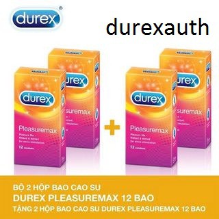 [Chuyên Sỉ] Combo 4 Hộp bao cao su CÓ GAI GÂN TĂNG KHOÁI CẢM Durex pleasuremax hộp 12 chiếc Tặng 2 hộp 3 Bao