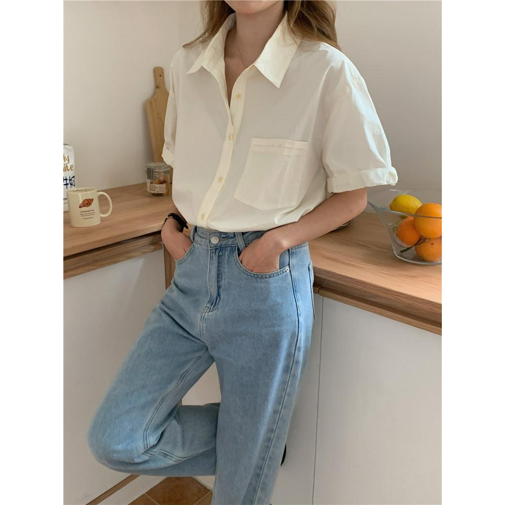 Áo Thun polo Tay Ngắn Màu Trơn Đơn Giản Phong Cách Hàn Quốc 63018 4 Màu Sắc