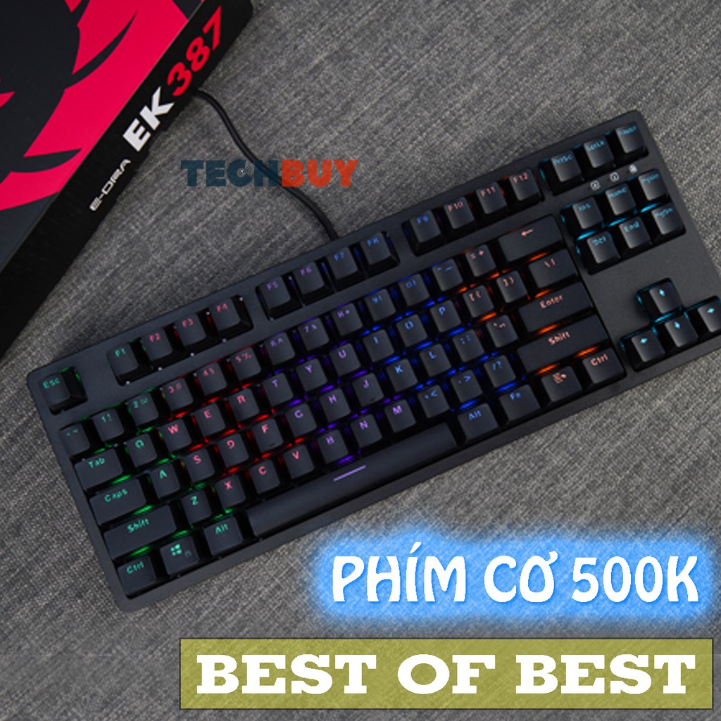 Bàn phím cơ E-Dra EK387 I BH 24 Tháng Toàn Quốc I Gaming Tenkeyless KeyBoard E-Dra EK387