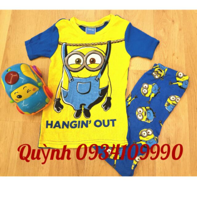 Freeship 99k TQ_Bộ thun bé trai/ gái hình Minion cực xinh, size 3-5t, hàng Disney Cambodia xịn
